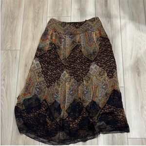 WD.NY silk bohemian skirt size women’s 4